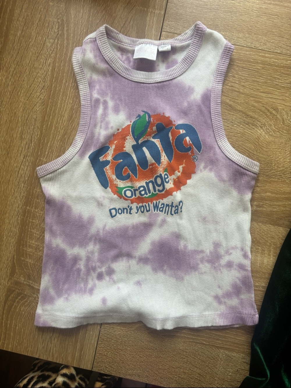 Orange Tie-Dye Tank Top for Kids - Purple & White